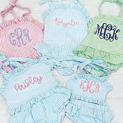 2 Piece Girl's Seer Sucker swim