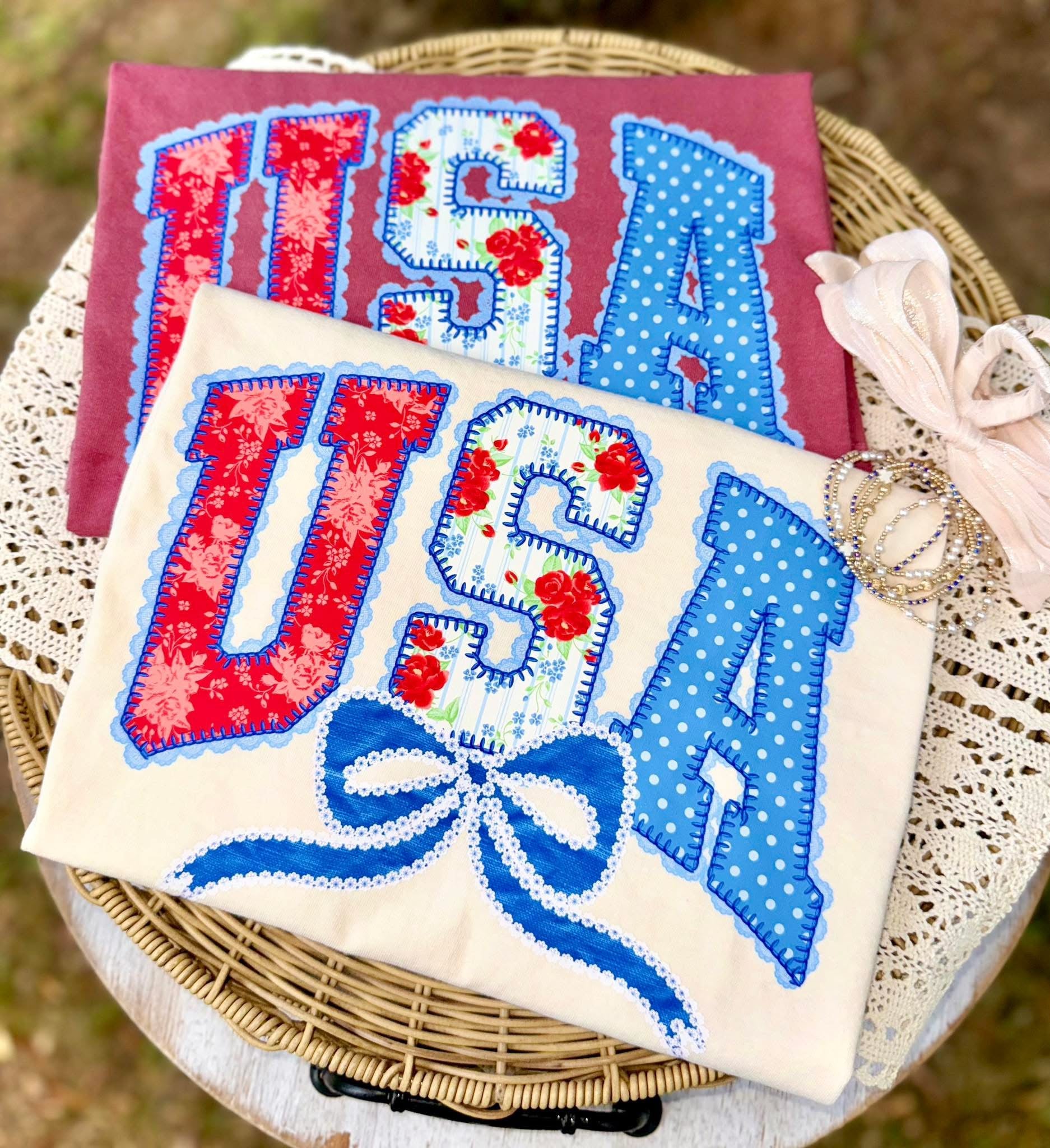 USA With Bow tee