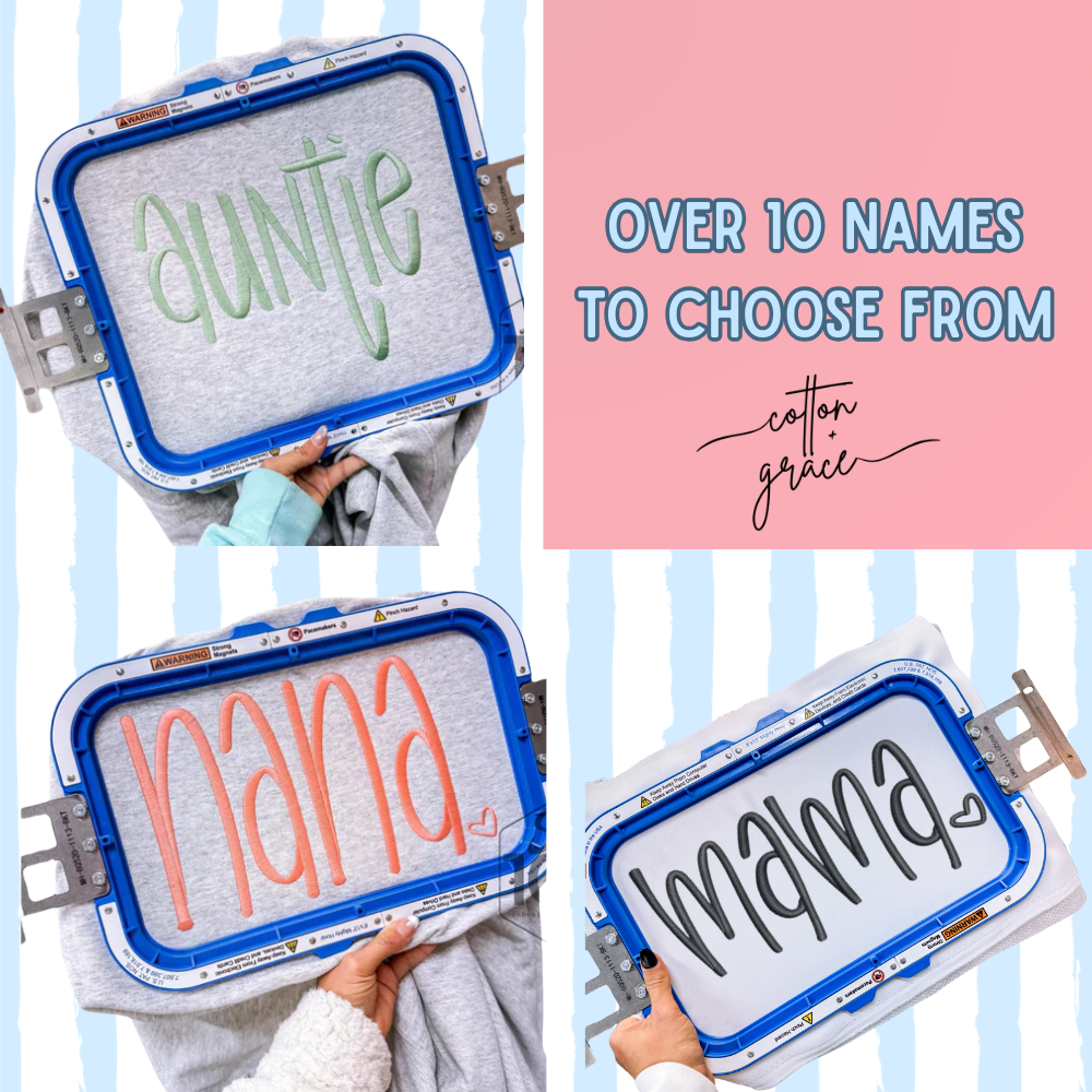 Handlettering: Name sweatshirts and Tee Shirts