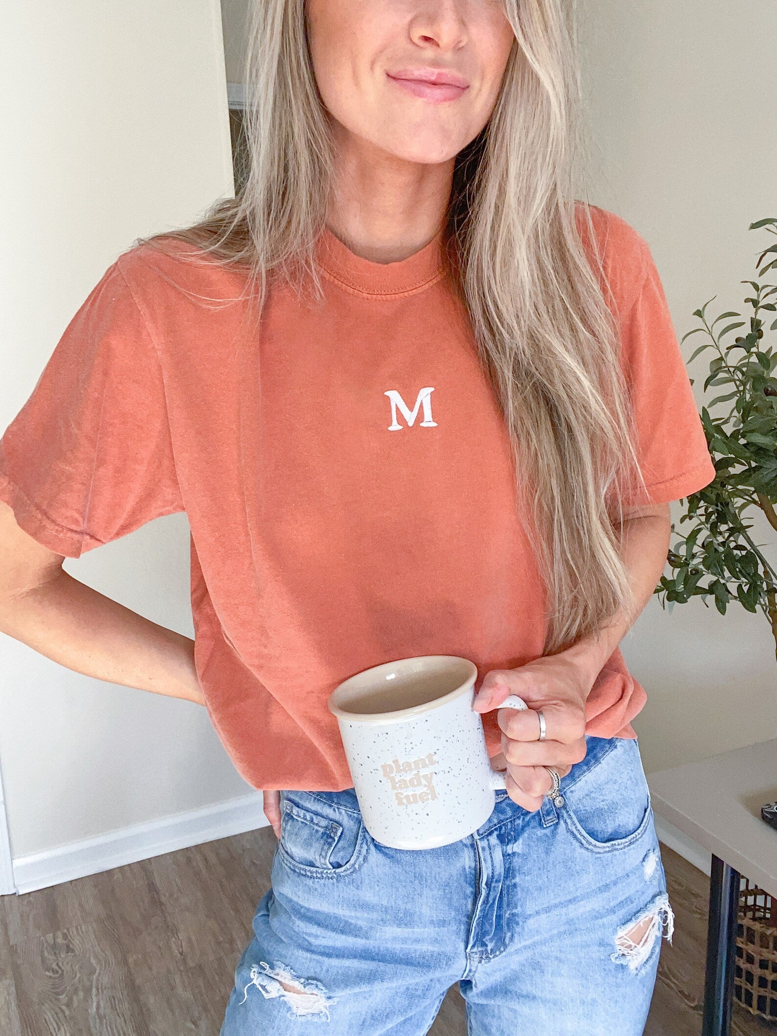 Single Initial Comfort Color Tee